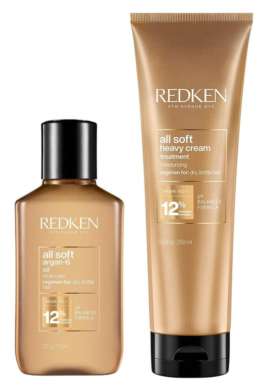 ($62.00 Value) Redken All Soft Heavy Cream Super Treatment and Argan-6 Oil