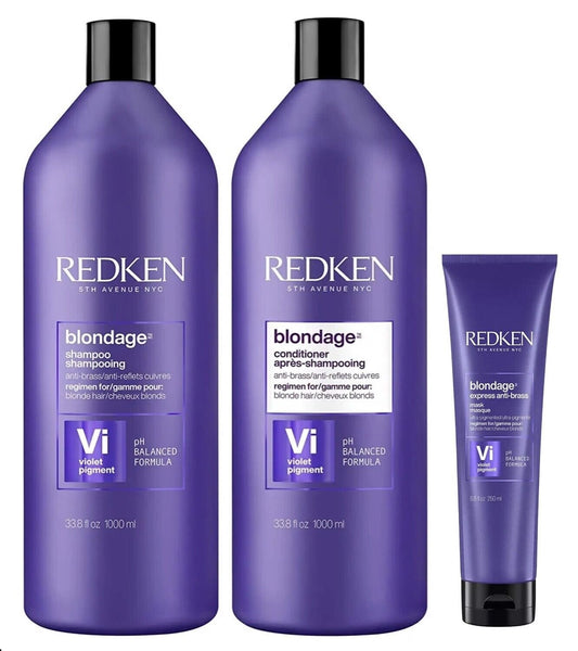 ($119 Value) Redken Color Extend Blondage Shampoo, Conditioner and Mask Set
