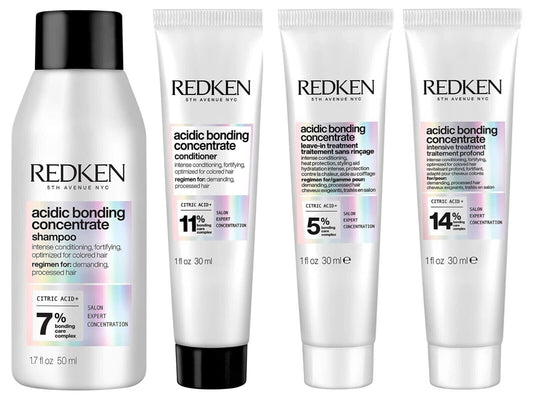Redken Acidic Bonding Concentrate Shampoo, Conditioner, Leave-In, Treatment 1 oz