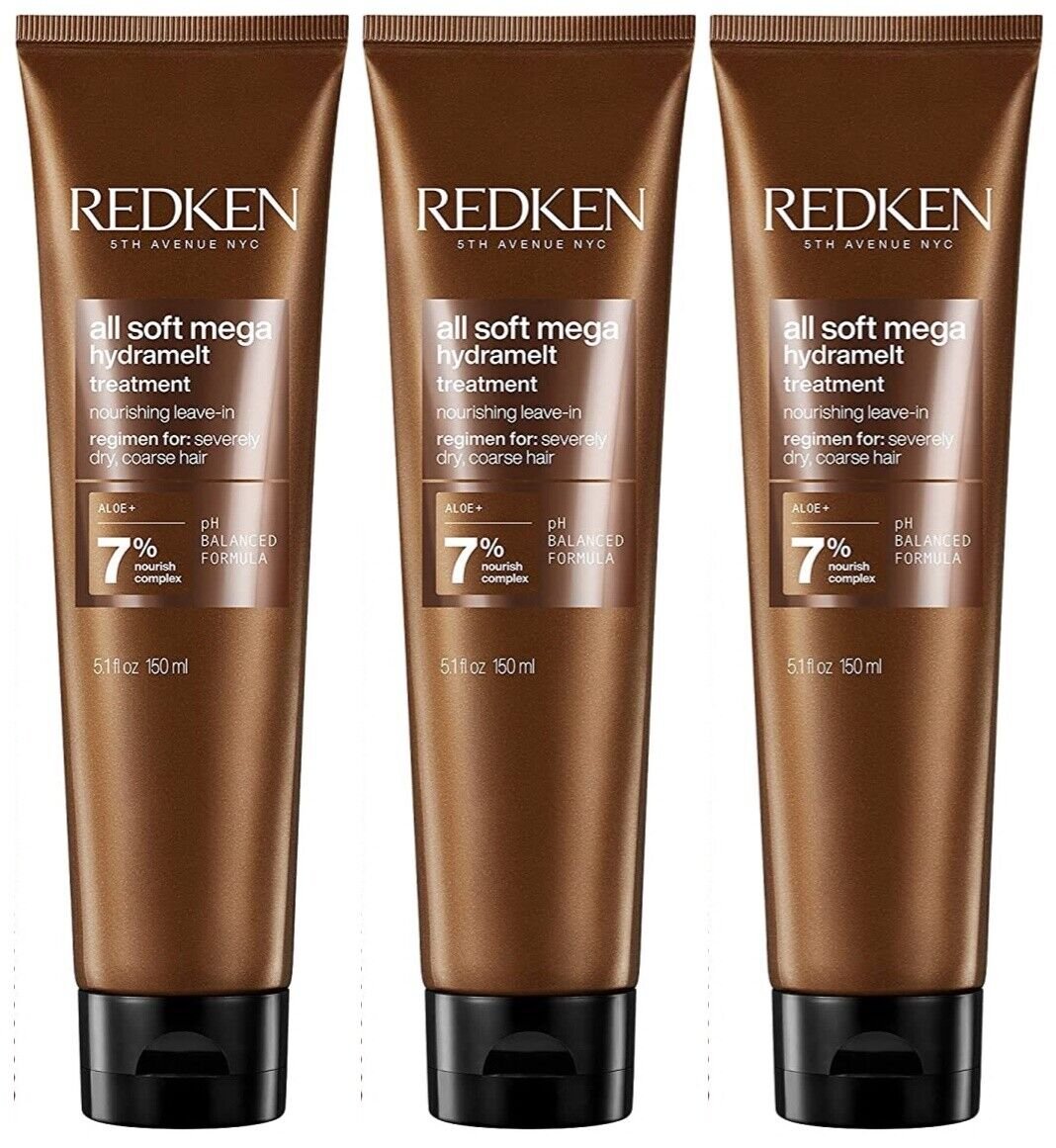 ($81.00 Value) Redken All Soft Mega Hydramelt Severely Dry Hair 5.1oz (Set of 3)