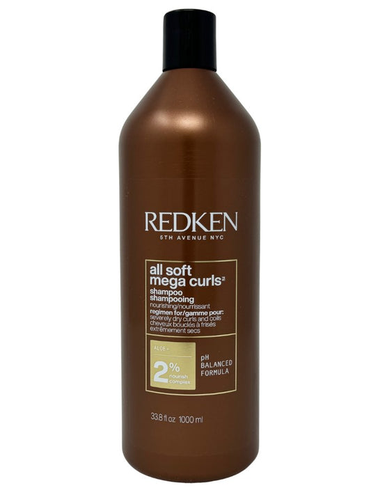 Redken All Soft Mega Curls Shampoo, 33.8 Fl. Oz (Liter) - Dry Curls and Hair
