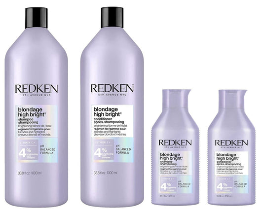 ($138 Value) Redken Blondage High Bright Shampoo and Conditioner 10.1 & 33.8 oz