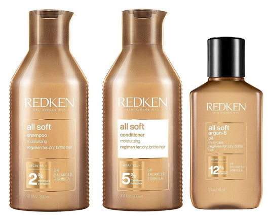($83.00 Value) Redken All Soft Shampoo, Conditioner and Argan-6 Multi-Care Oil