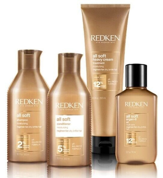 ($110.00 Value) Redken All Soft Shampoo, Conditioner, Argan-6 Oil Heavy Cream