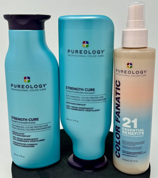 Pureology Strength Cure Shampoo & Conditioner + Color Fanatic 21 Essentials